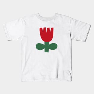 Bold red flower Kids T-Shirt